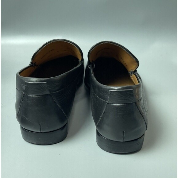 MEZLAN Roth Black Perforated Leather Loafers Shoes US Size 9 Braided Bit